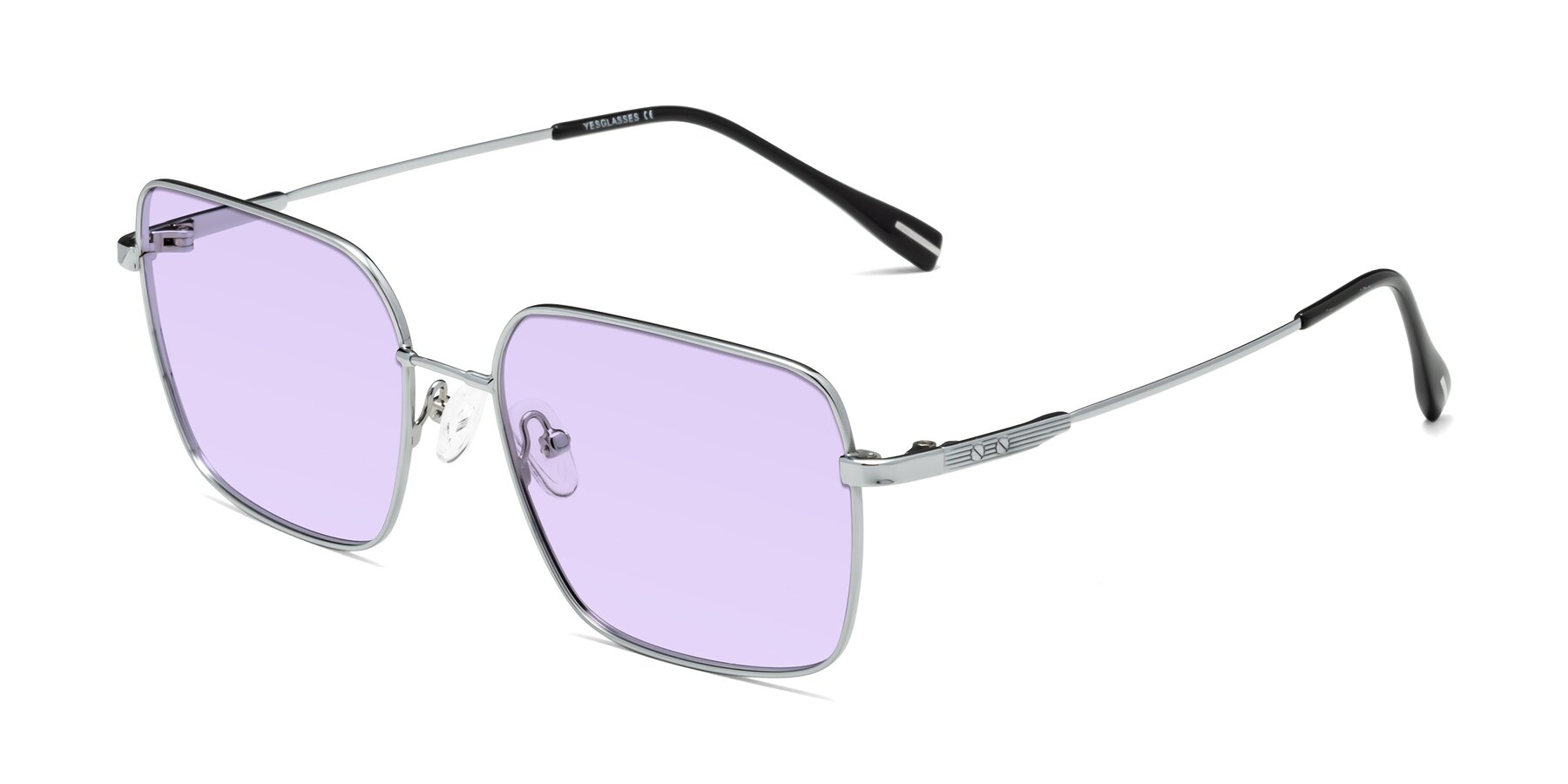 Angle of Ganus in Silver with Light Purple Tinted Lenses