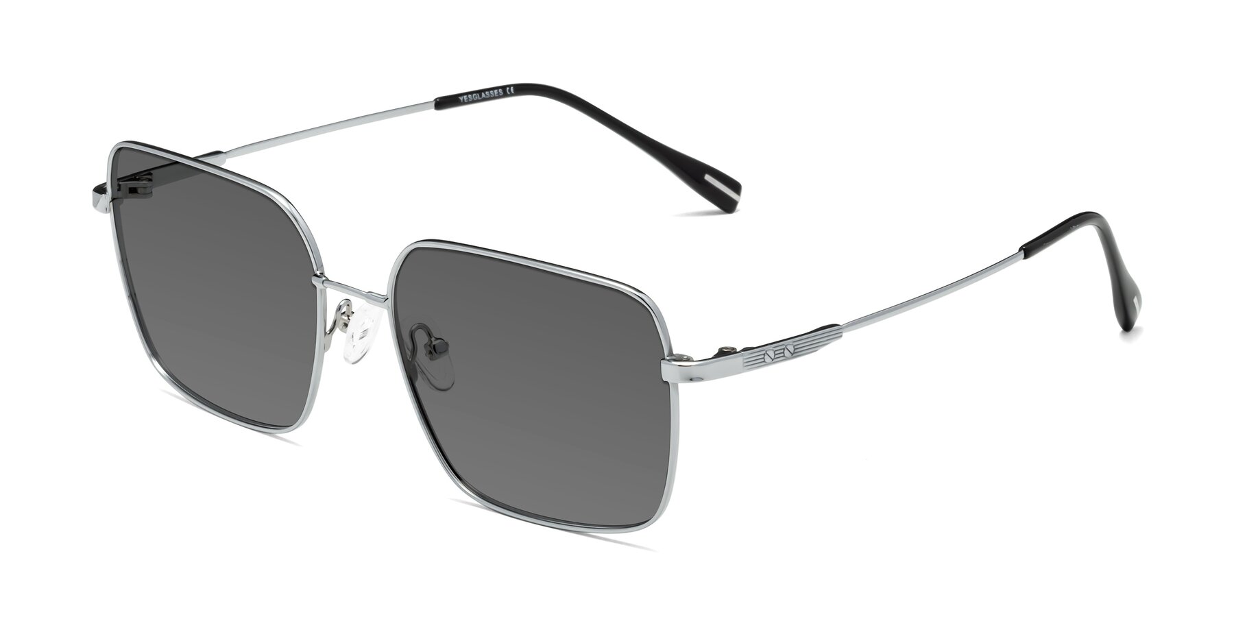 Angle of Ganus in Silver with Medium Gray Tinted Lenses