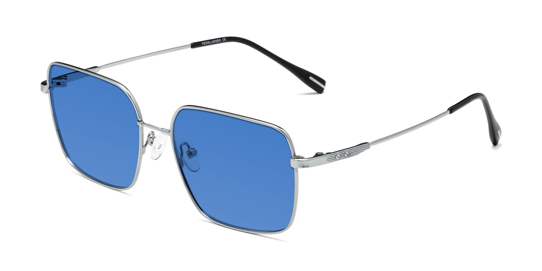 Angle of Ganus in Silver with Blue Tinted Lenses