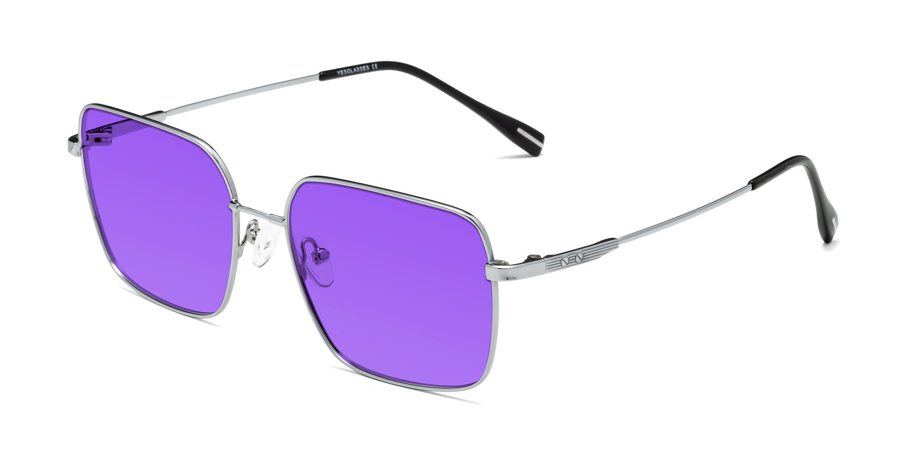 Angle of Ganus in Silver with Purple Tinted Lenses