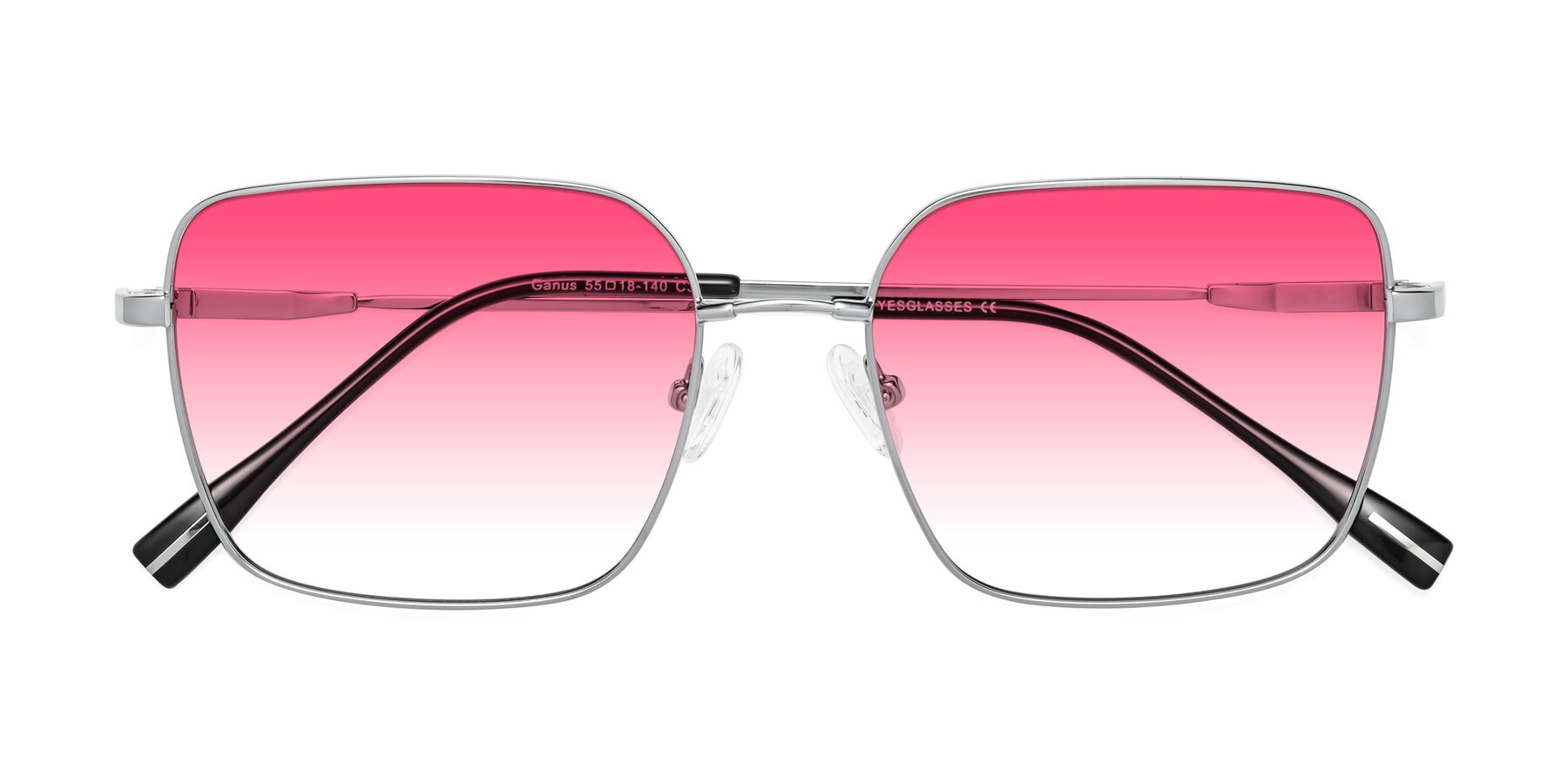 Folded Front of Ganus in Silver with Pink Gradient Lenses
