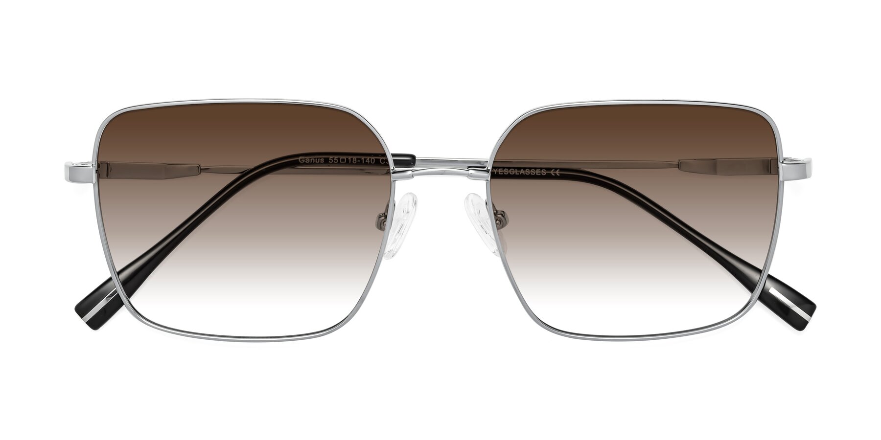 Folded Front of Ganus in Silver with Brown Gradient Lenses