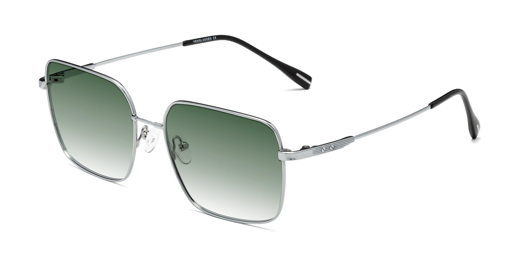 Angle of Ganus in Silver with Green Gradient Lenses