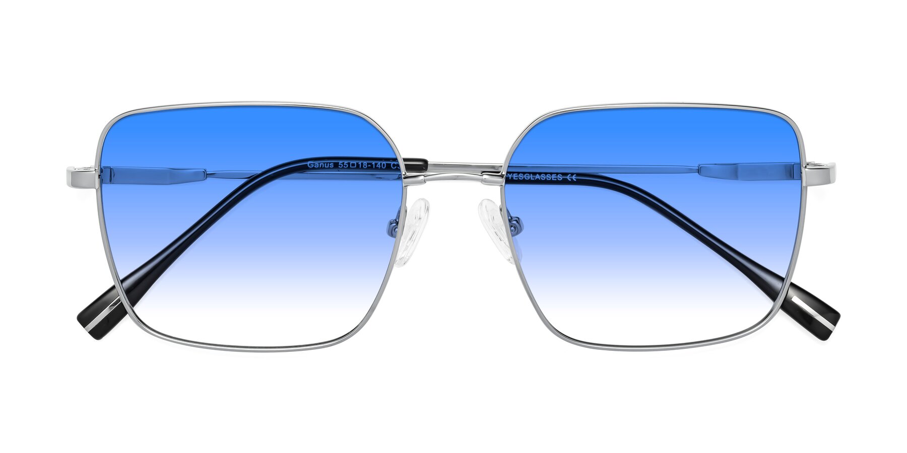 Folded Front of Ganus in Silver with Blue Gradient Lenses