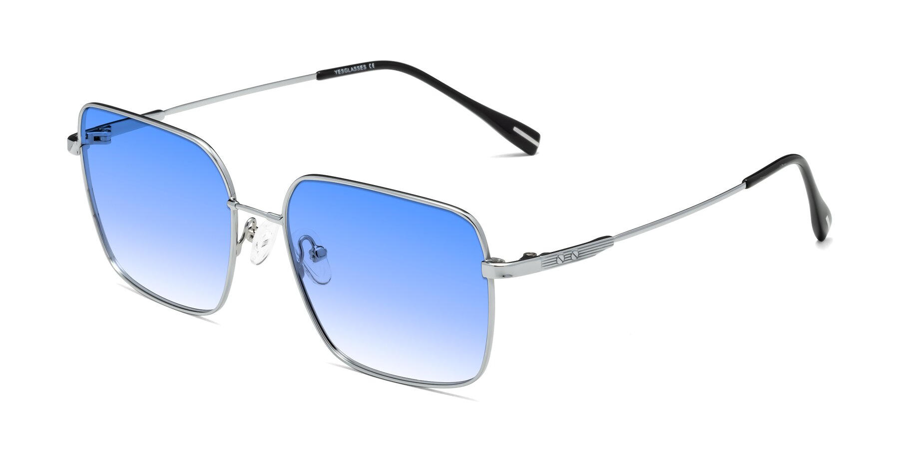 Angle of Ganus in Silver with Blue Gradient Lenses