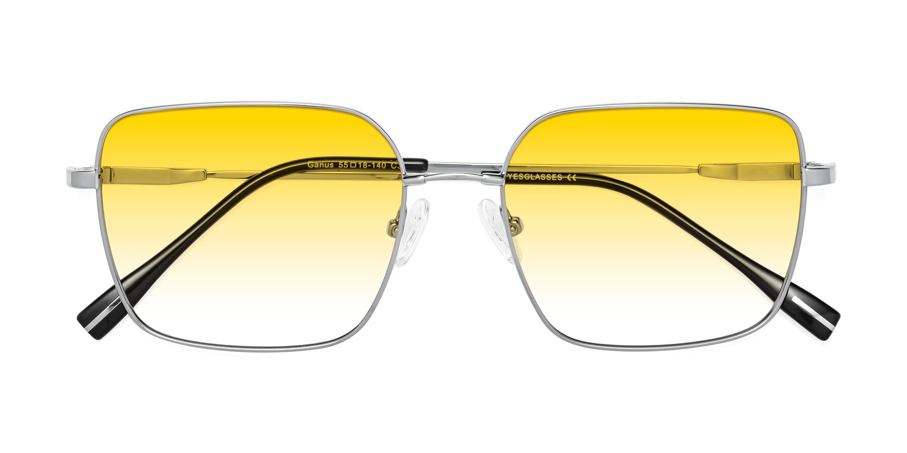 Folded Front of Ganus in Silver with Yellow Gradient Lenses