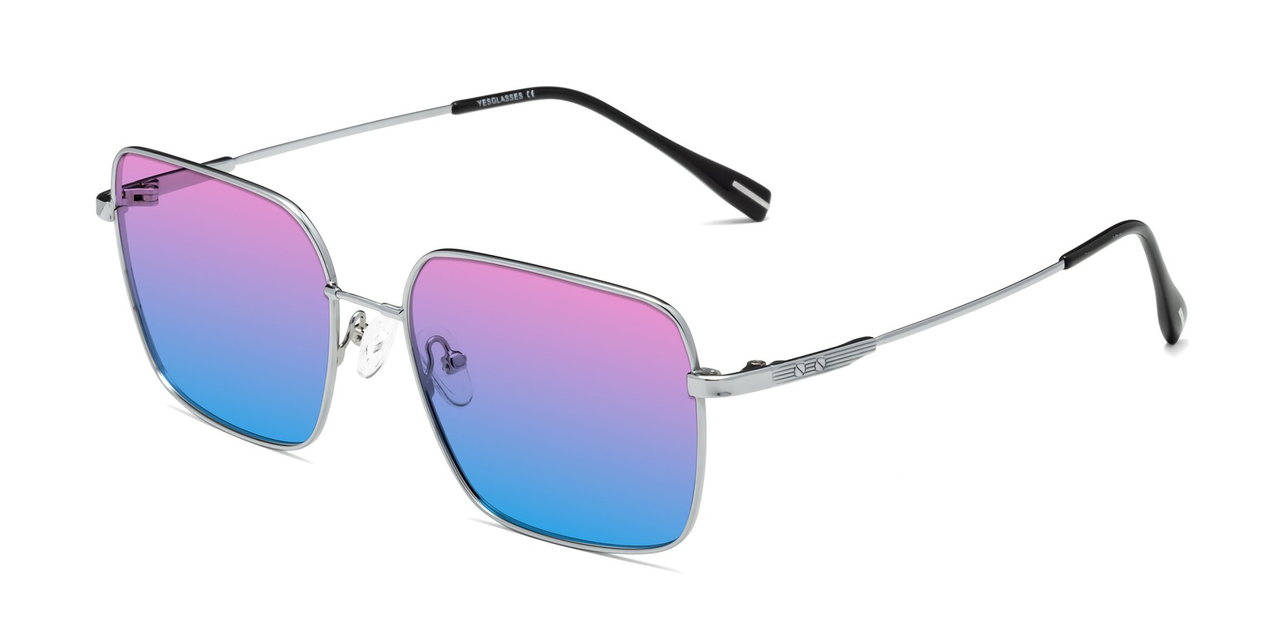 Angle of Ganus in Silver with Pink / Blue Gradient Lenses