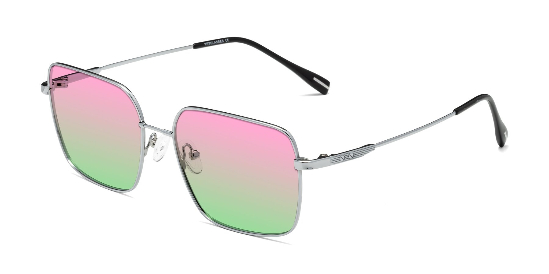 Angle of Ganus in Silver with Pink / Green Gradient Lenses
