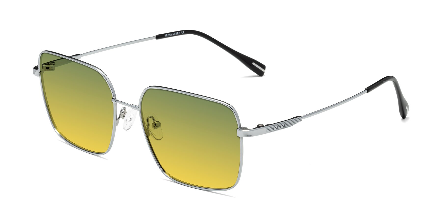 Angle of Ganus in Silver with Green / Yellow Gradient Lenses