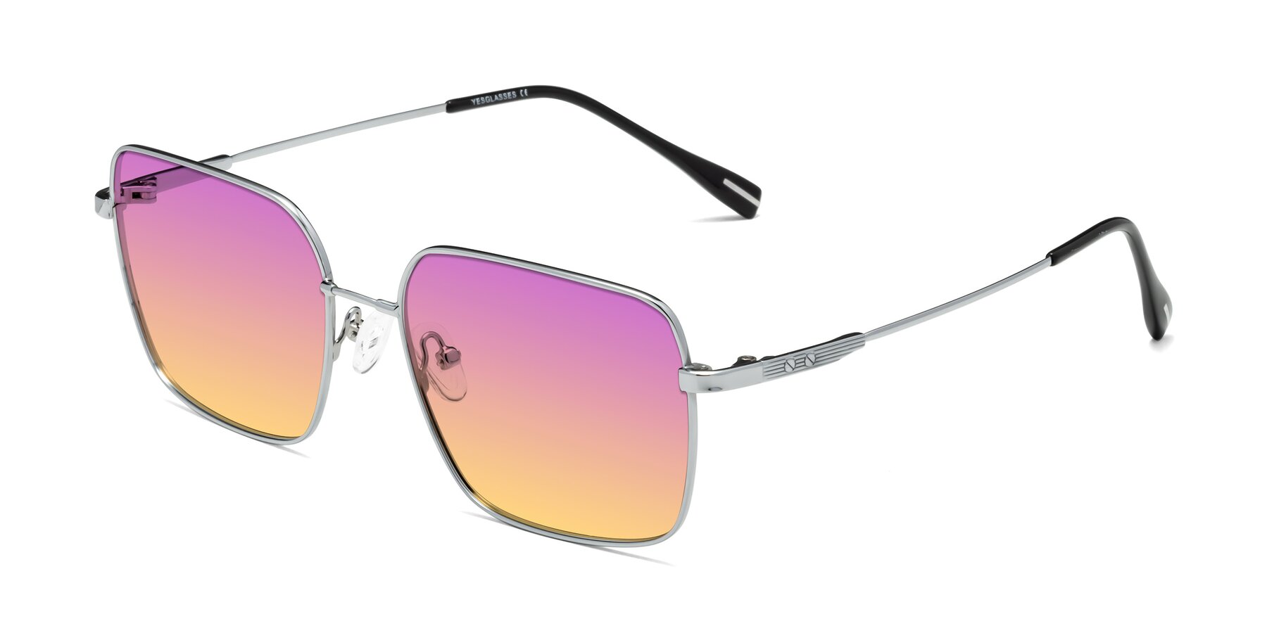 Angle of Ganus in Silver with Purple / Yellow Gradient Lenses