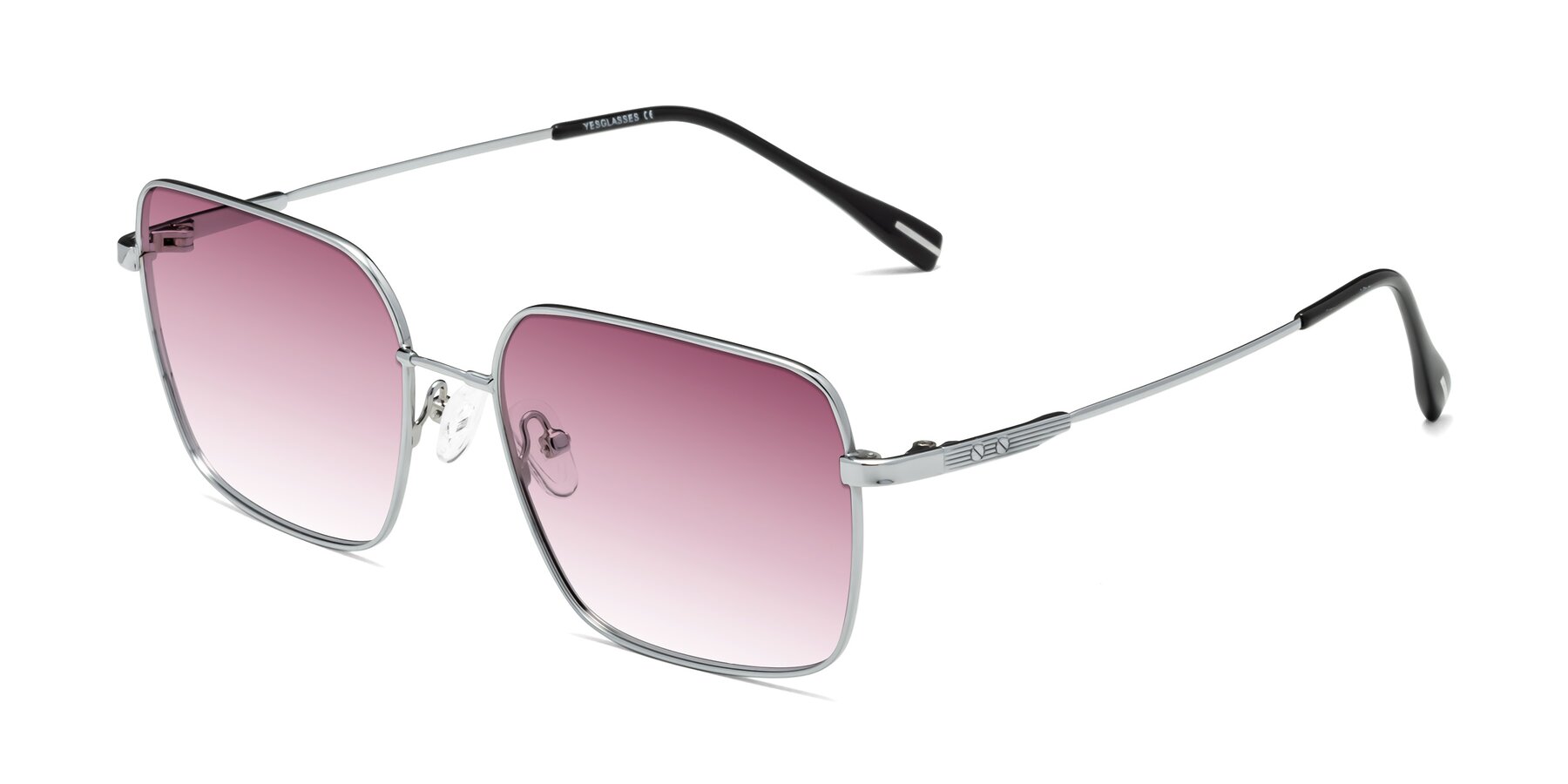 Angle of Ganus in Silver with Wine Gradient Lenses