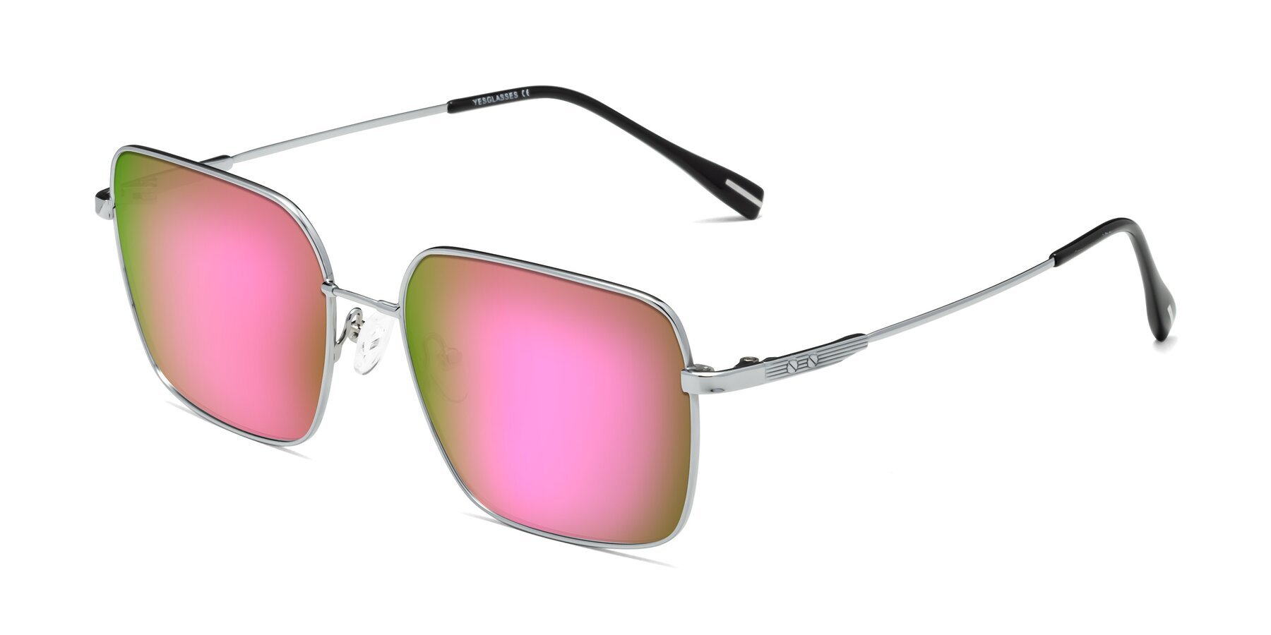 Angle of Ganus in Silver with Pink Mirrored Lenses