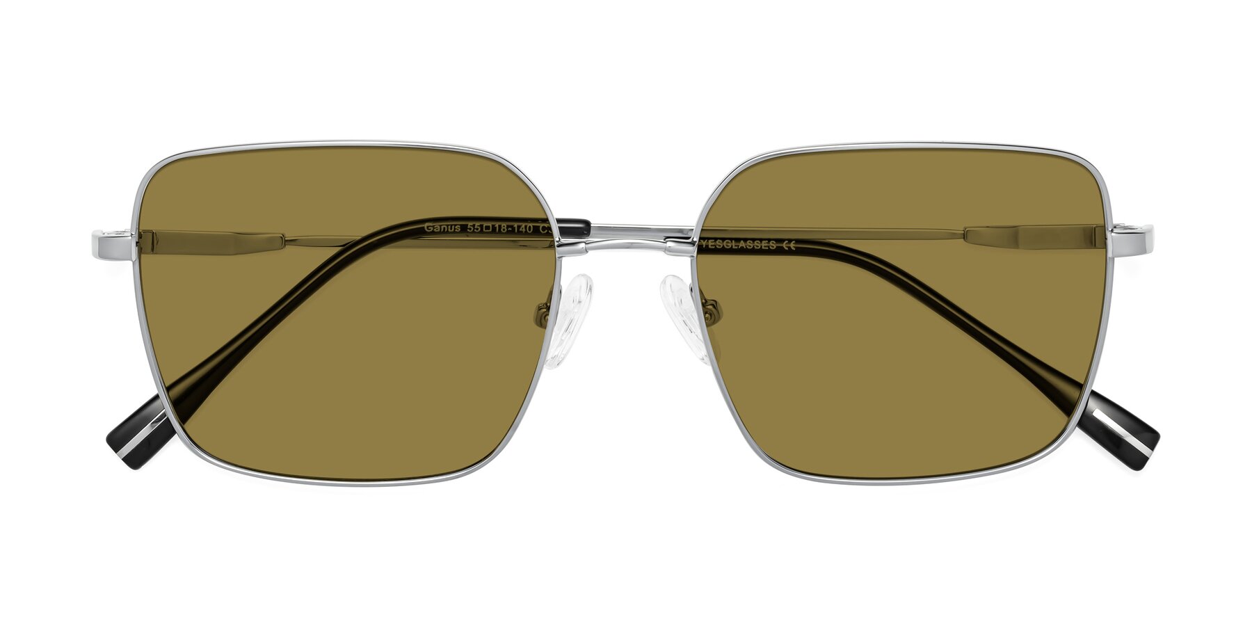 Folded Front of Ganus in Silver with Brown Polarized Lenses