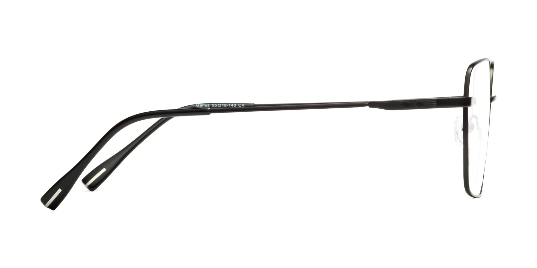 Side of Ganus in Black with Clear Reading Eyeglass Lenses