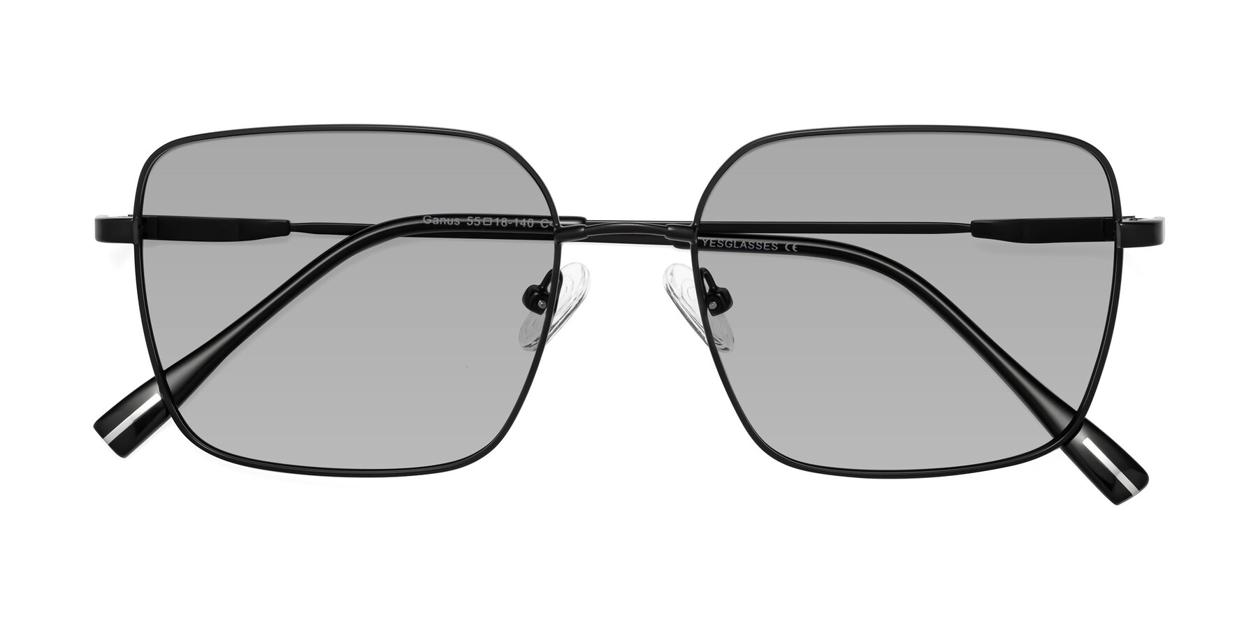 Folded Front of Ganus in Black with Light Gray Tinted Lenses