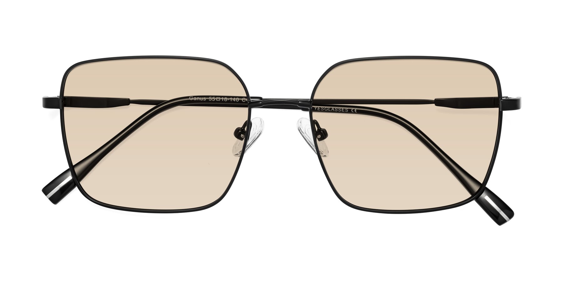 Folded Front of Ganus in Black with Light Brown Tinted Lenses