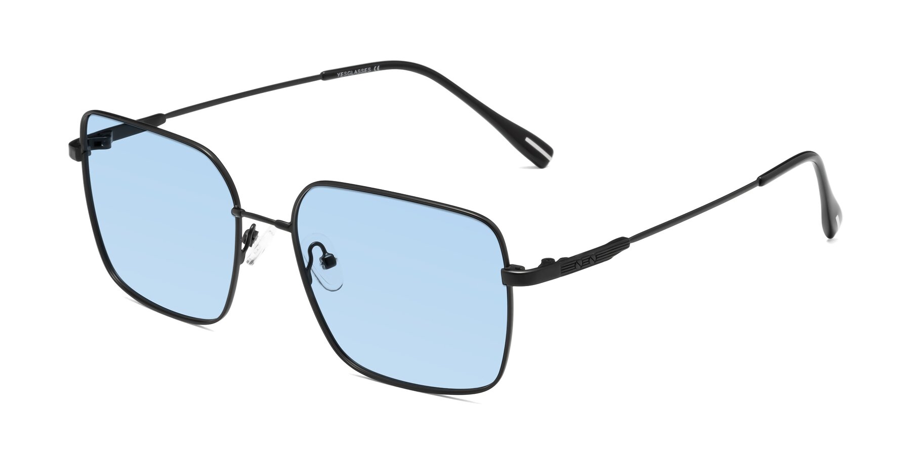 Angle of Ganus in Black with Light Blue Tinted Lenses