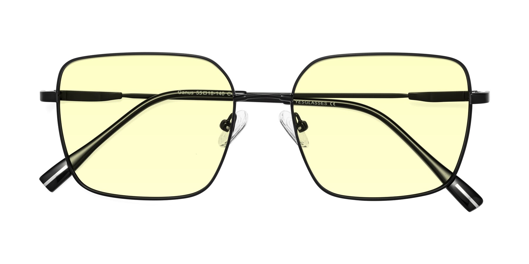 Folded Front of Ganus in Black with Light Yellow Tinted Lenses