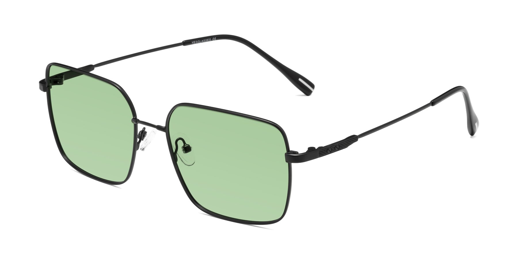 Angle of Ganus in Black with Medium Green Tinted Lenses