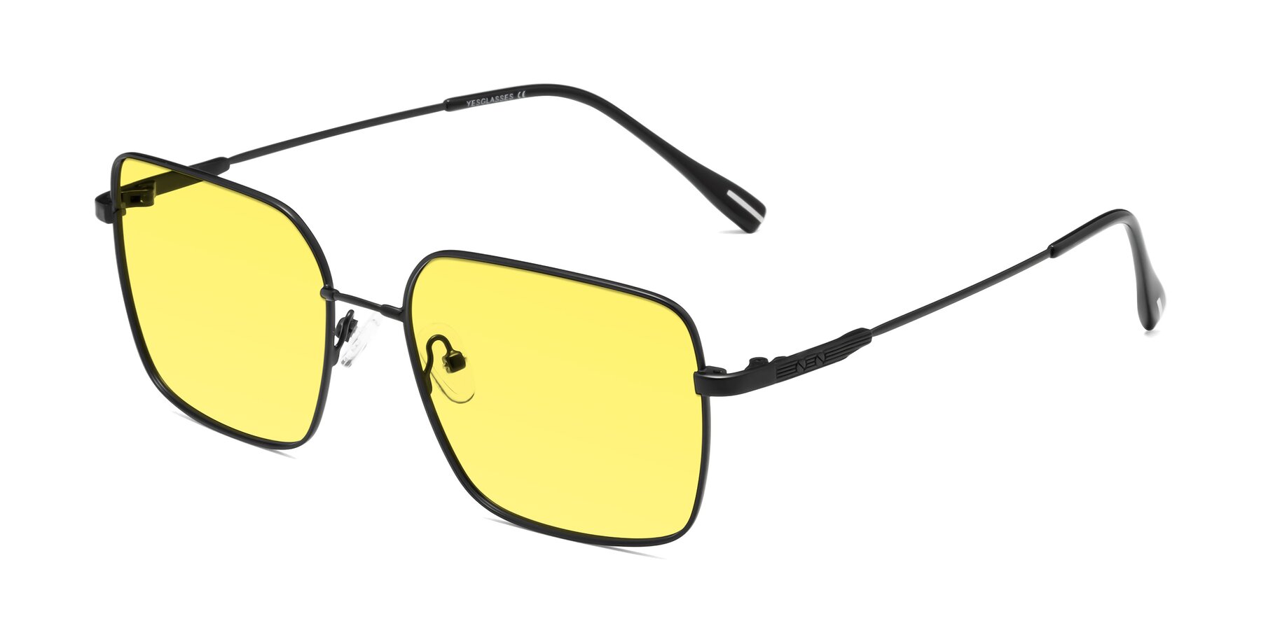 Angle of Ganus in Black with Medium Yellow Tinted Lenses