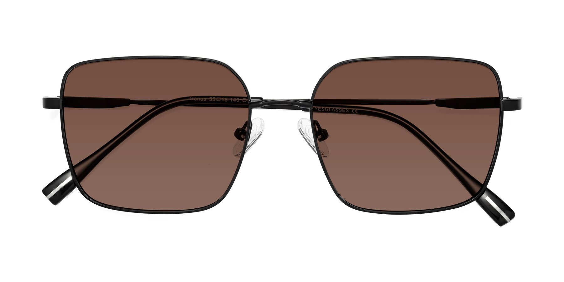 Folded Front of Ganus in Black with Brown Tinted Lenses