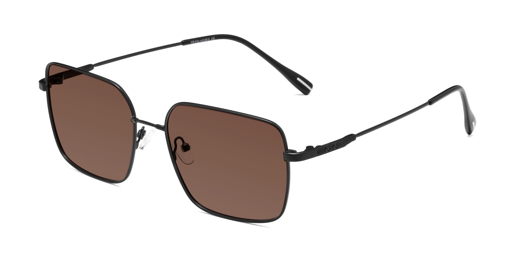 Angle of Ganus in Black with Brown Tinted Lenses