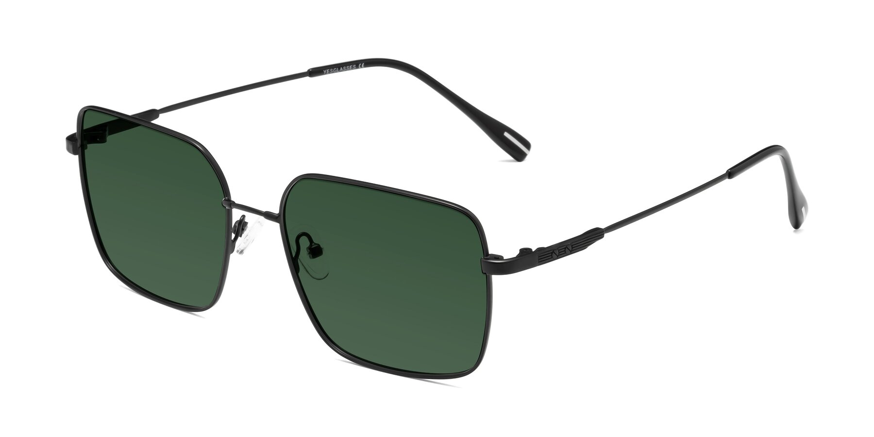 Angle of Ganus in Black with Green Tinted Lenses