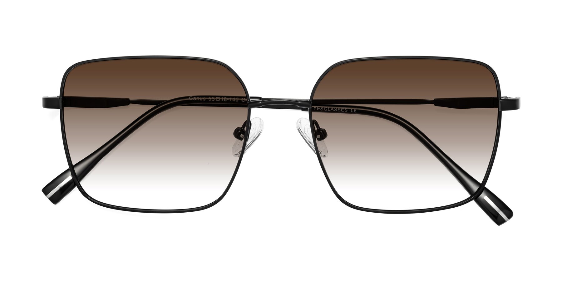Folded Front of Ganus in Black with Brown Gradient Lenses