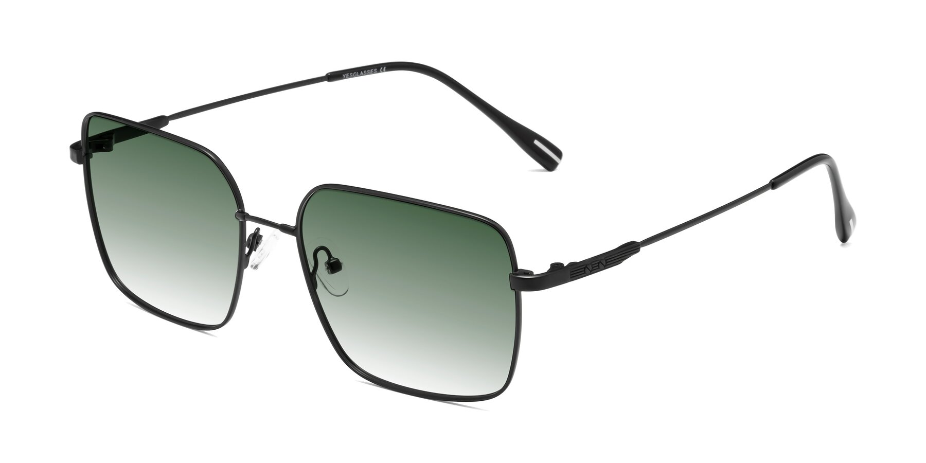 Angle of Ganus in Black with Green Gradient Lenses