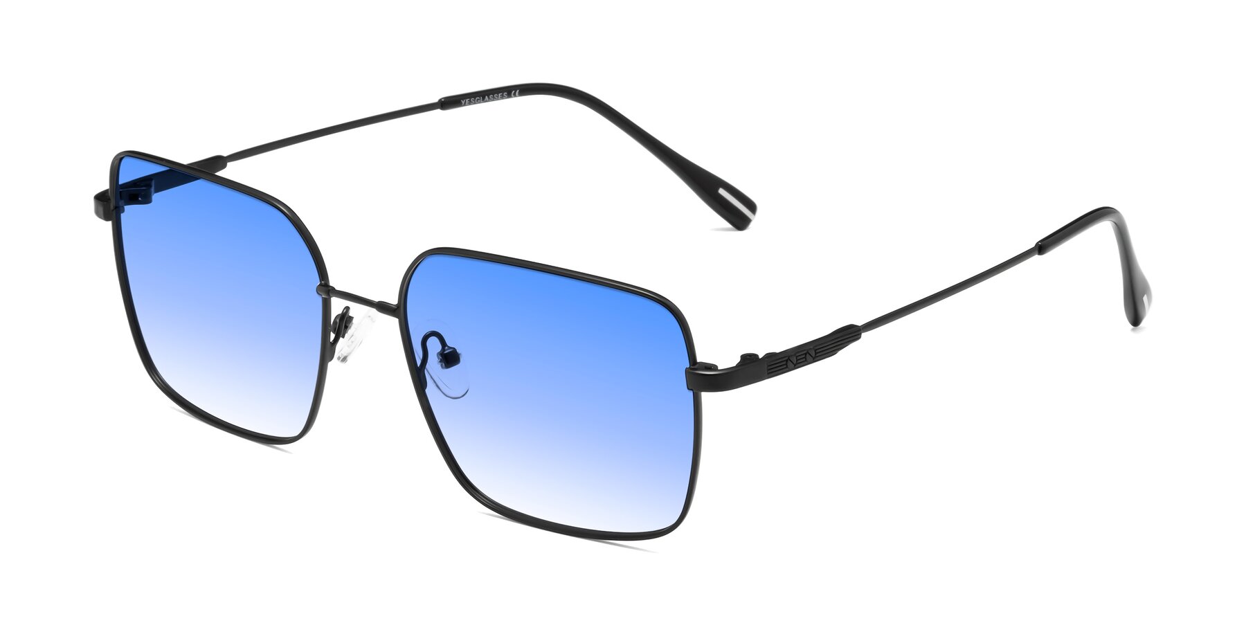 Angle of Ganus in Black with Blue Gradient Lenses
