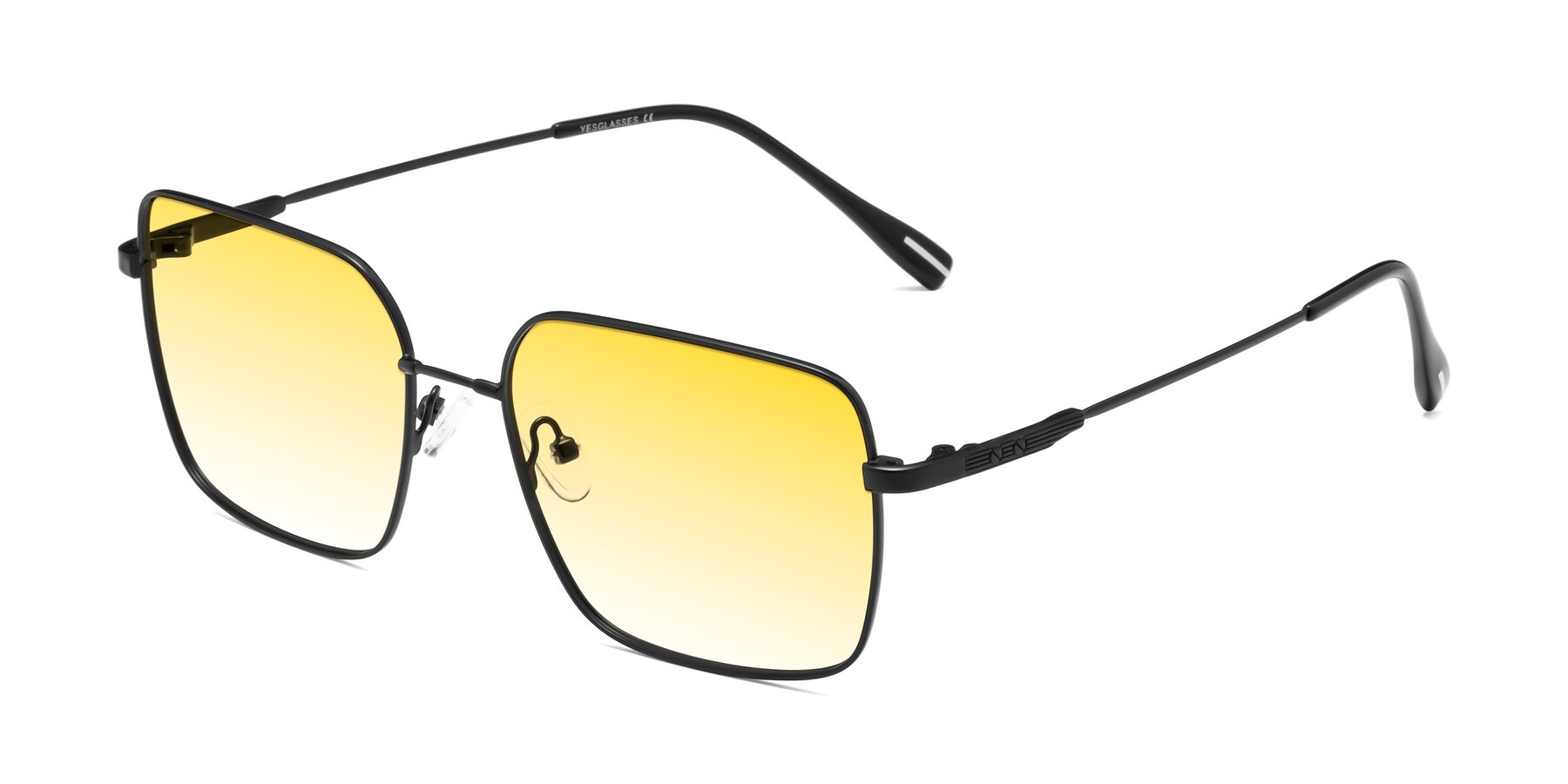 Angle of Ganus in Black with Yellow Gradient Lenses