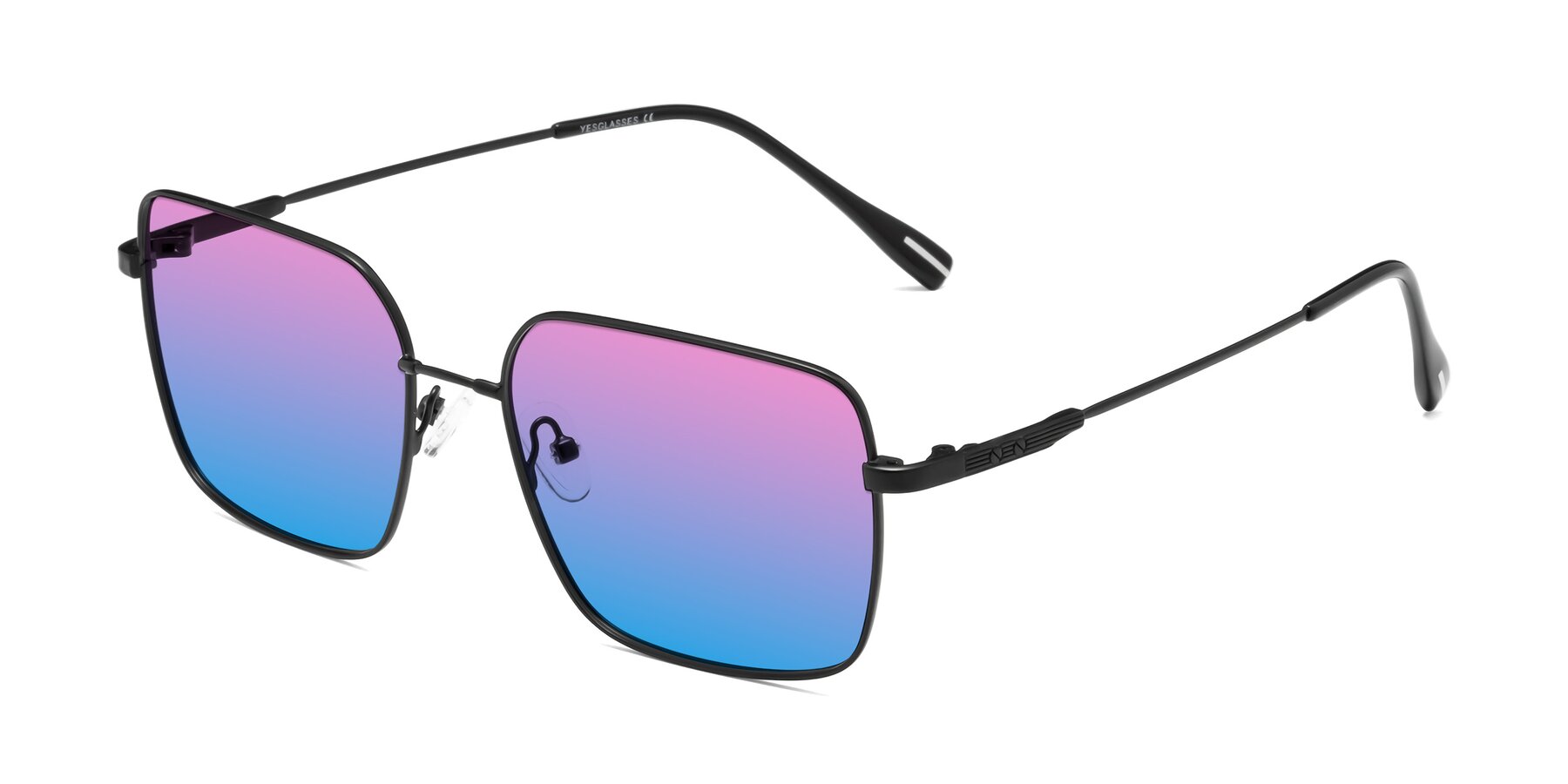 Angle of Ganus in Black with Pink / Blue Gradient Lenses