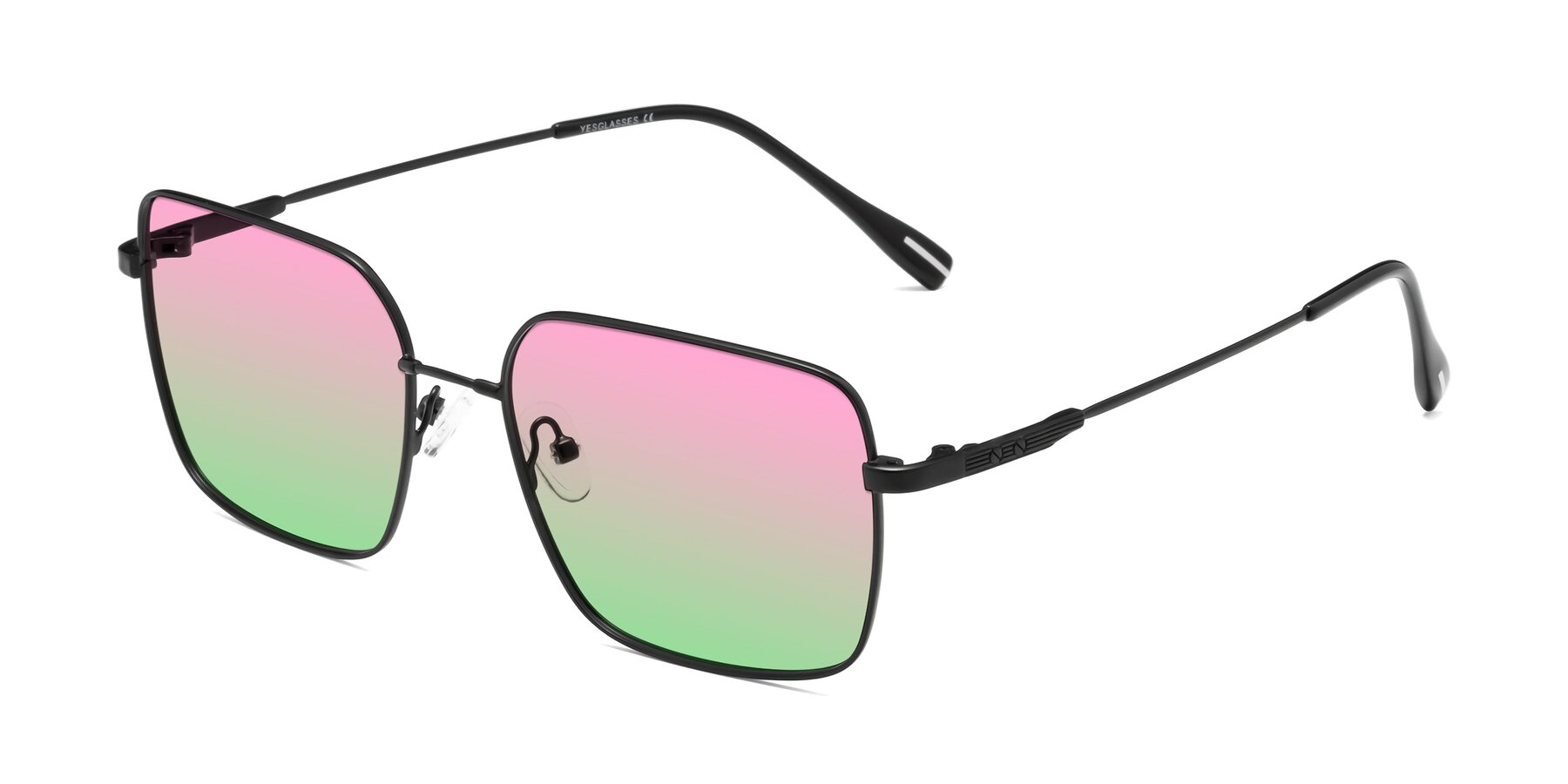 Angle of Ganus in Black with Pink / Green Gradient Lenses