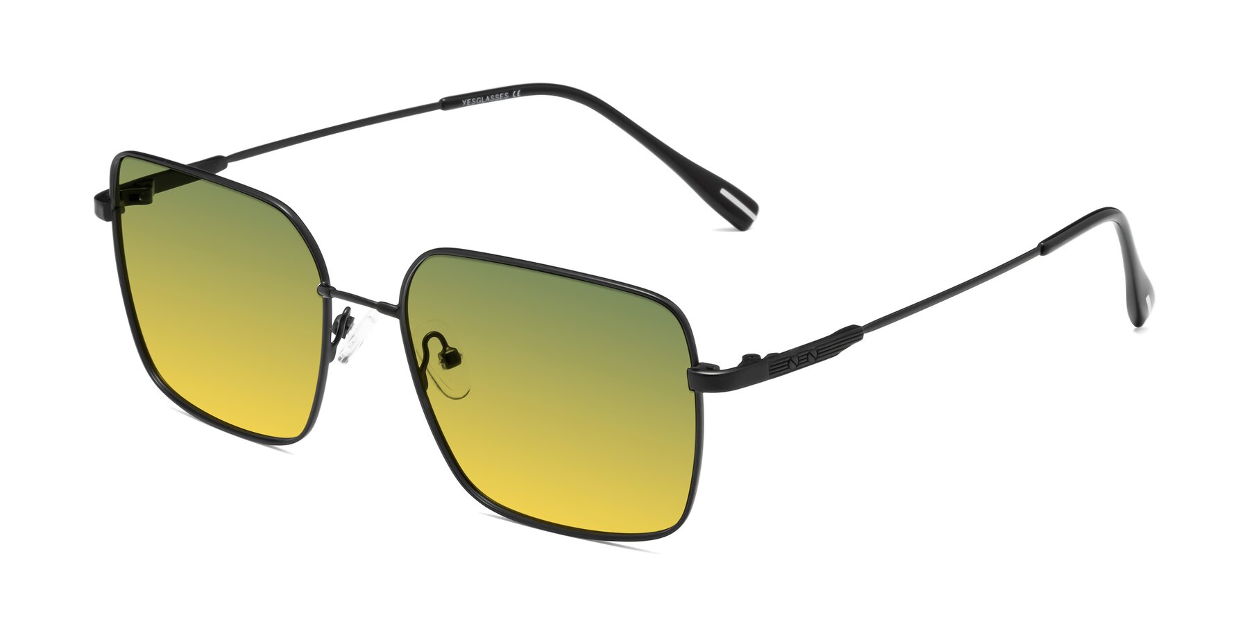 Angle of Ganus in Black with Green / Yellow Gradient Lenses