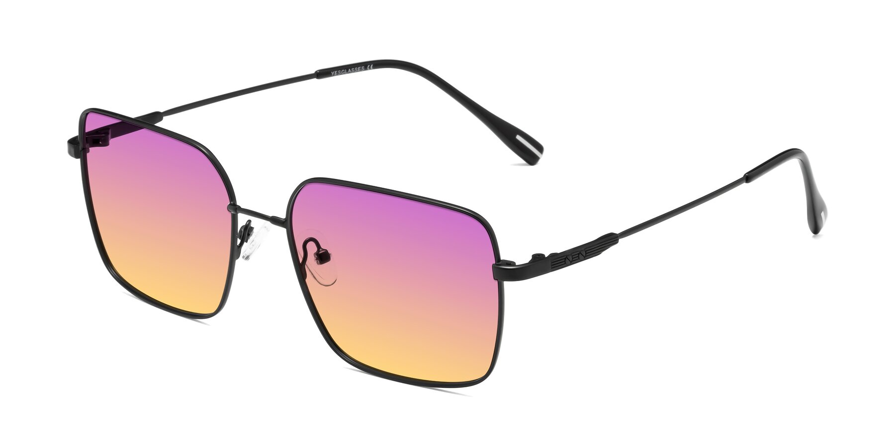 Angle of Ganus in Black with Purple / Yellow Gradient Lenses