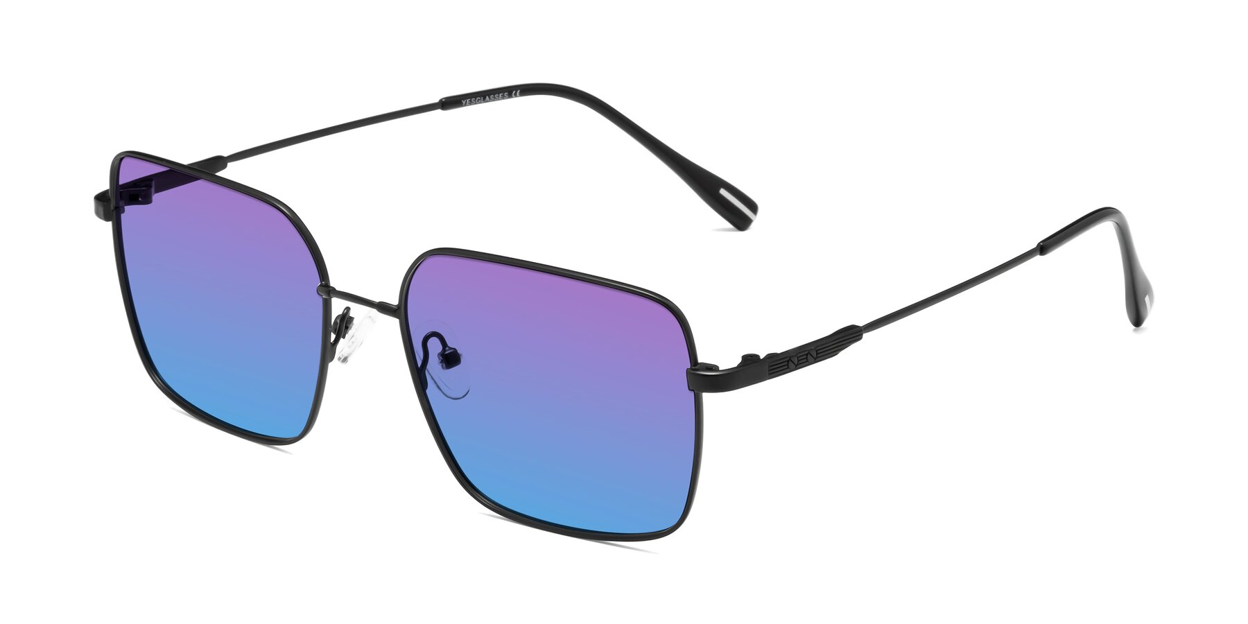 Angle of Ganus in Black with Purple / Blue Gradient Lenses