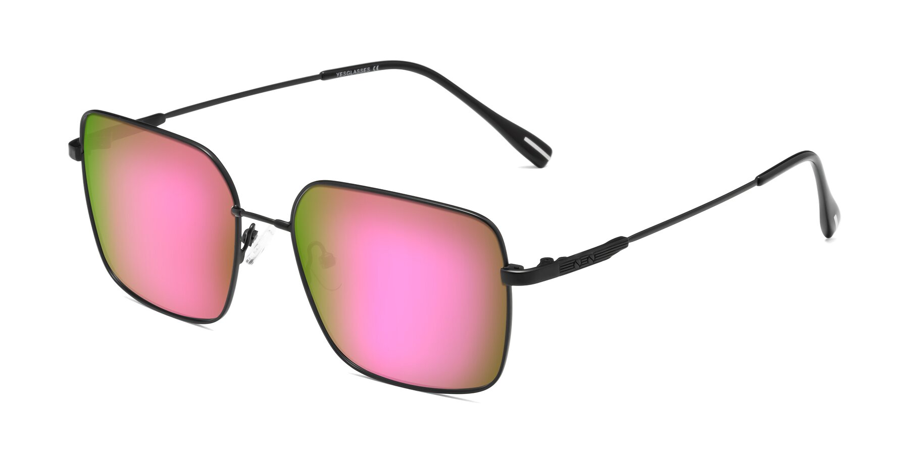 Angle of Ganus in Black with Pink Mirrored Lenses