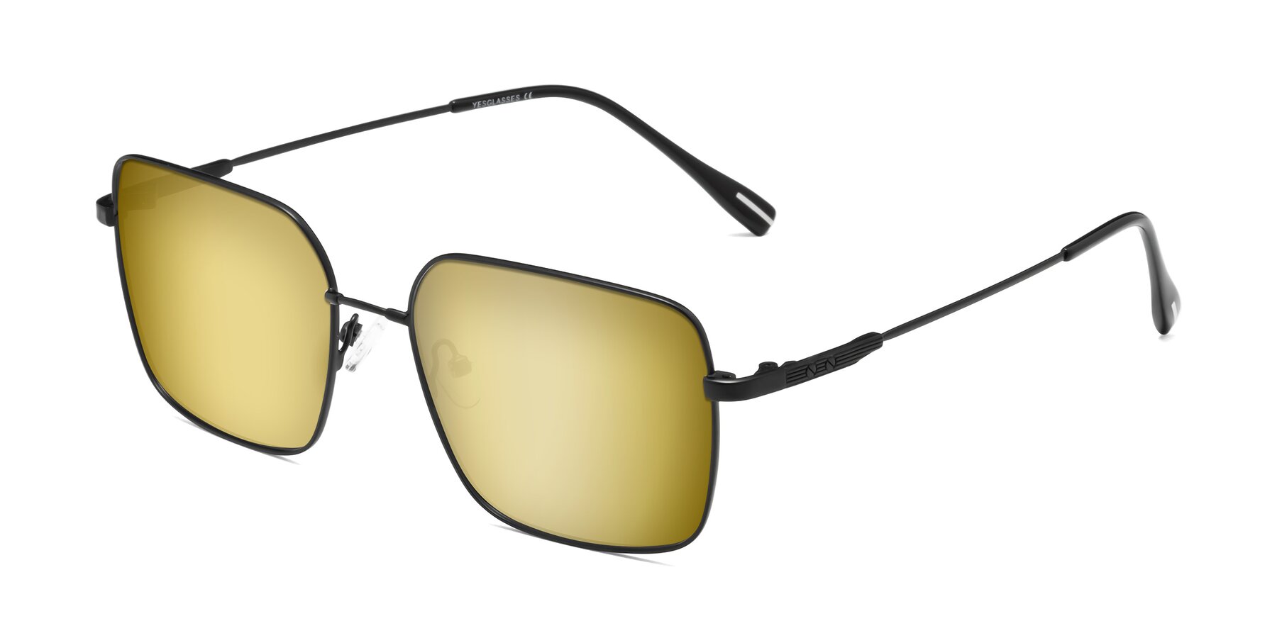 Angle of Ganus in Black with Gold Mirrored Lenses