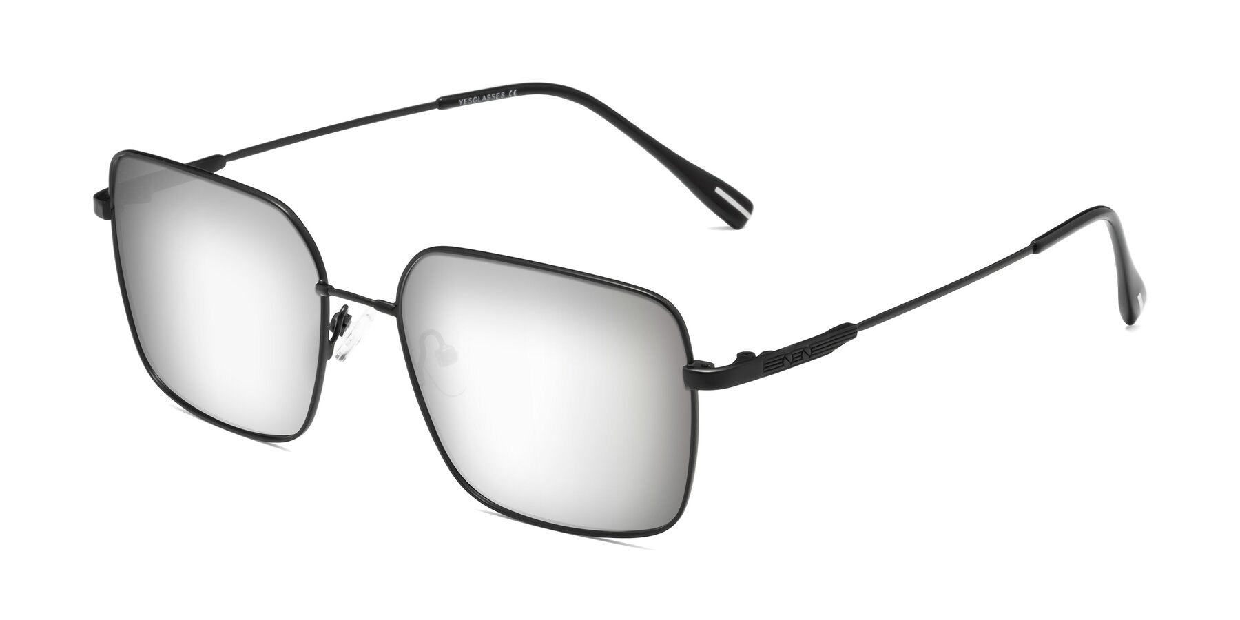 Angle of Ganus in Black with Silver Mirrored Lenses
