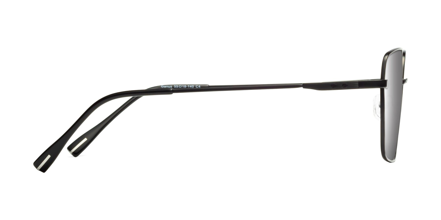Side of Ganus in Black with Silver Mirrored Lenses