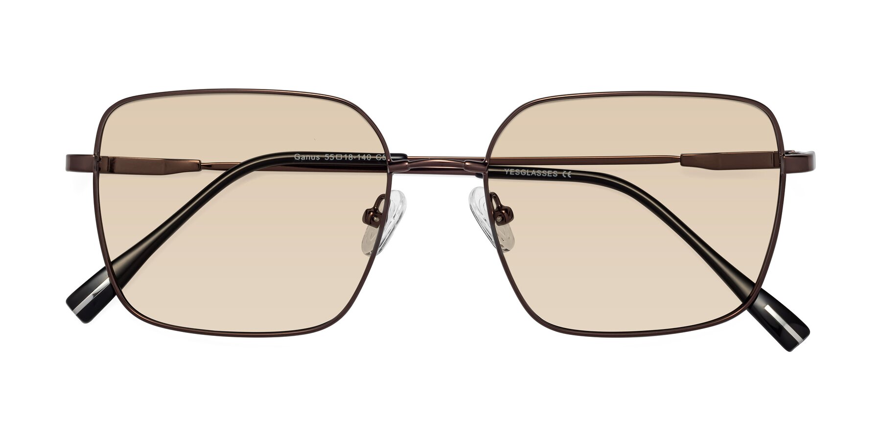 Folded Front of Ganus in Coffee with Light Brown Tinted Lenses