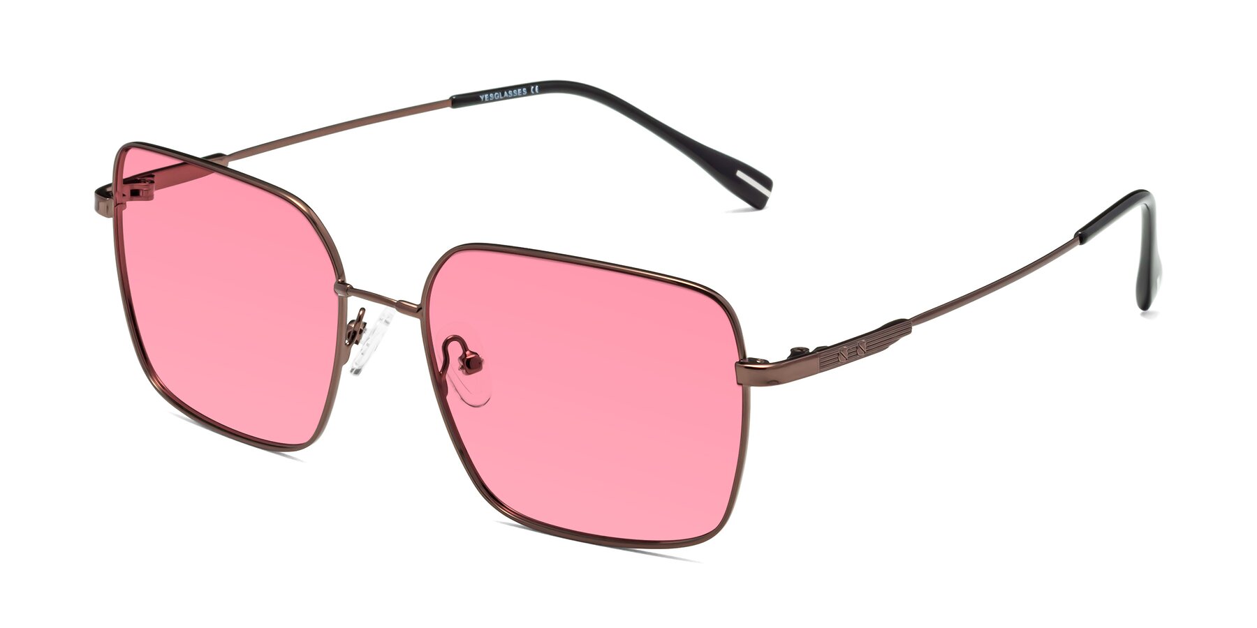 Angle of Ganus in Coffee with Pink Tinted Lenses