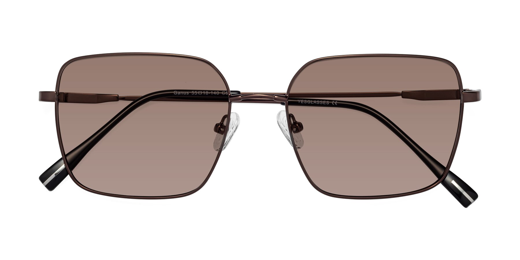 Folded Front of Ganus in Coffee with Medium Brown Tinted Lenses