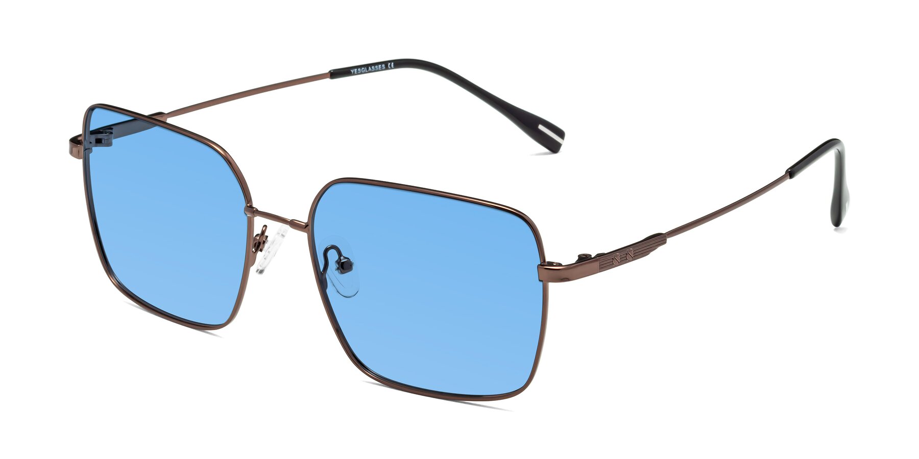Angle of Ganus in Coffee with Medium Blue Tinted Lenses