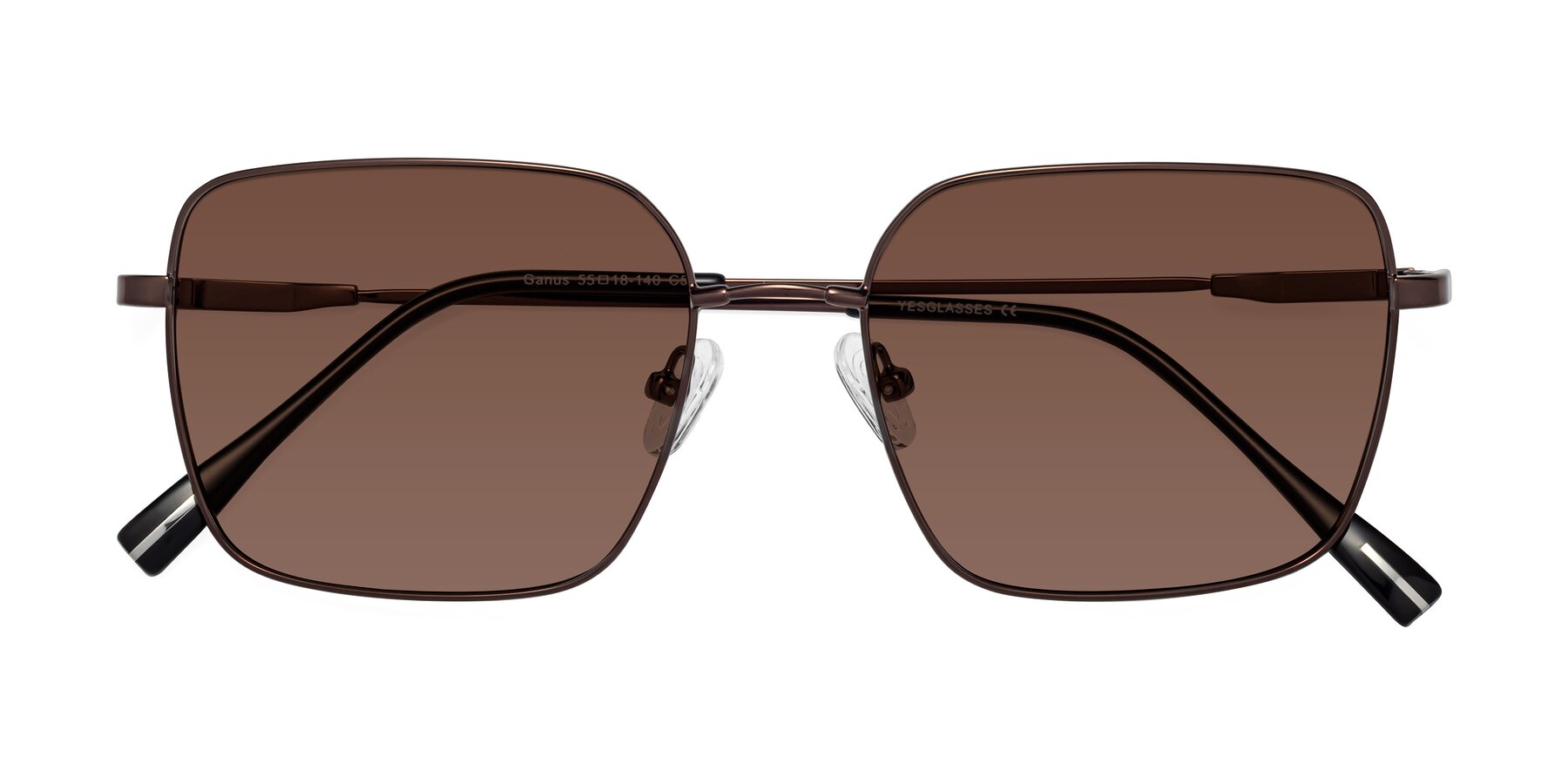 Folded Front of Ganus in Coffee with Brown Tinted Lenses