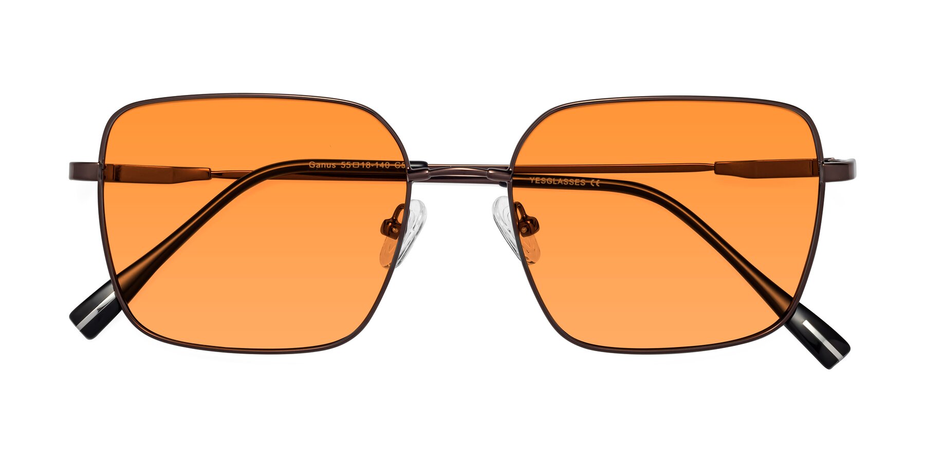Folded Front of Ganus in Coffee with Orange Tinted Lenses
