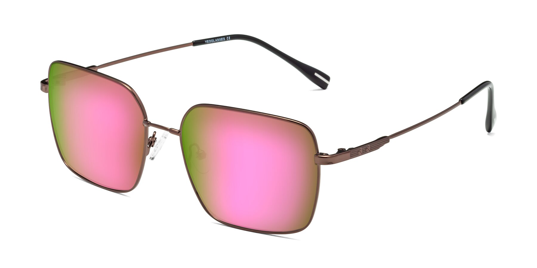 Angle of Ganus in Coffee with Pink Mirrored Lenses