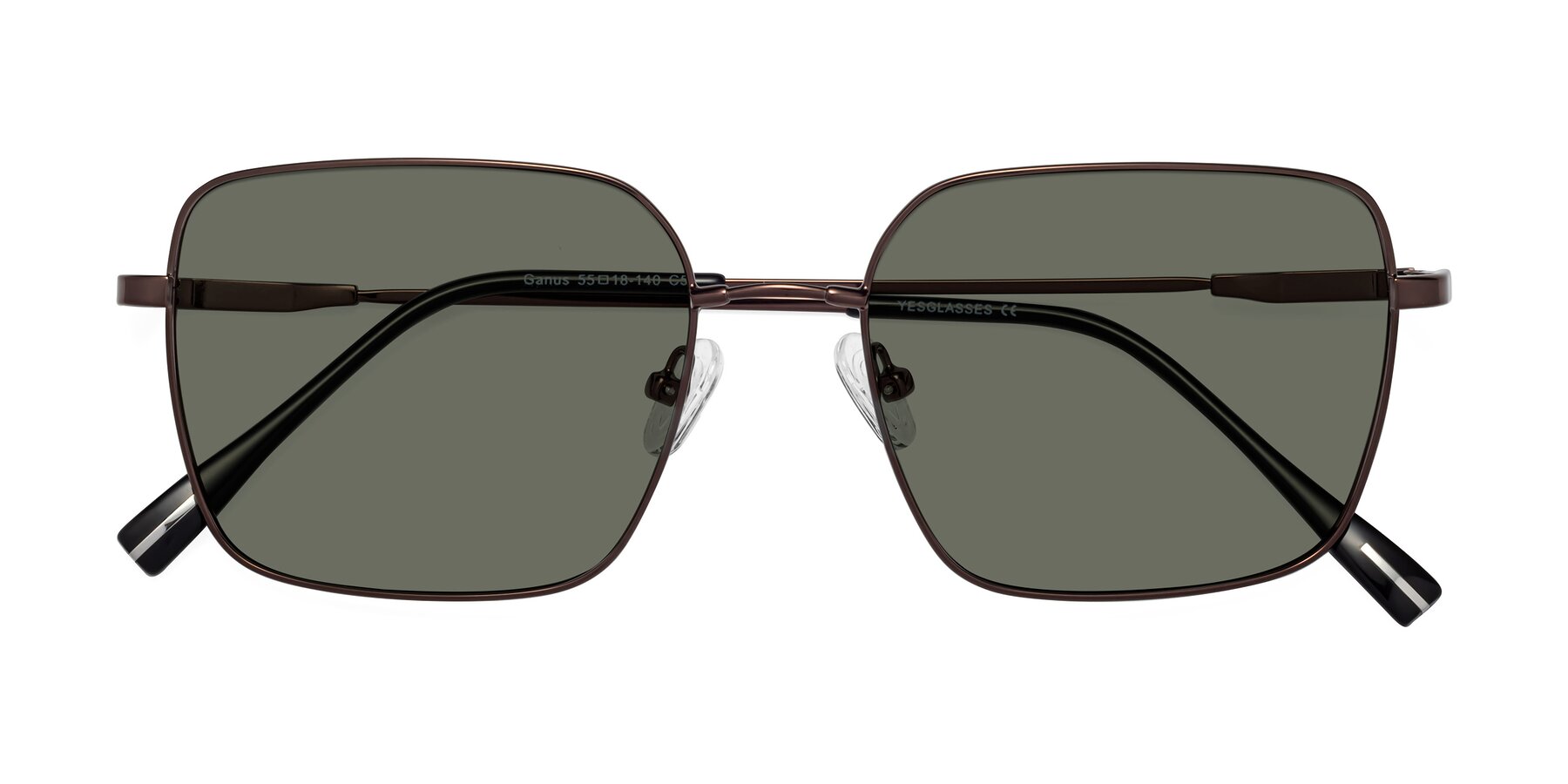 Folded Front of Ganus in Coffee with Gray Polarized Lenses