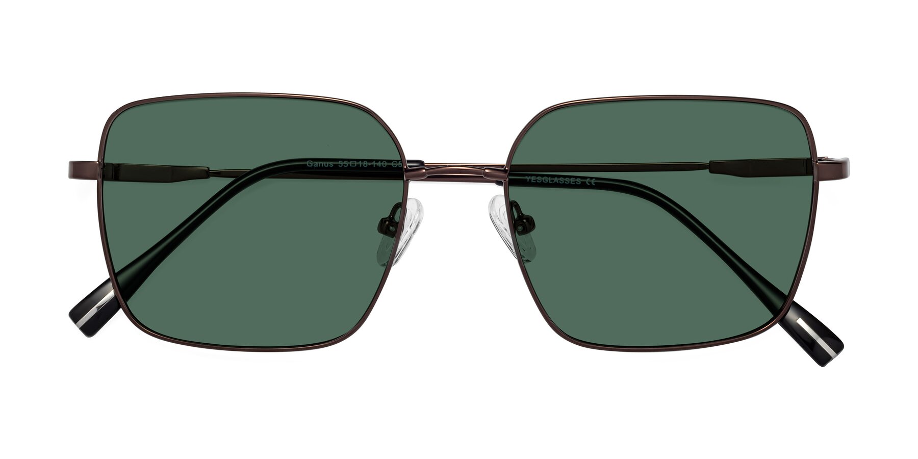 Folded Front of Ganus in Coffee with Green Polarized Lenses