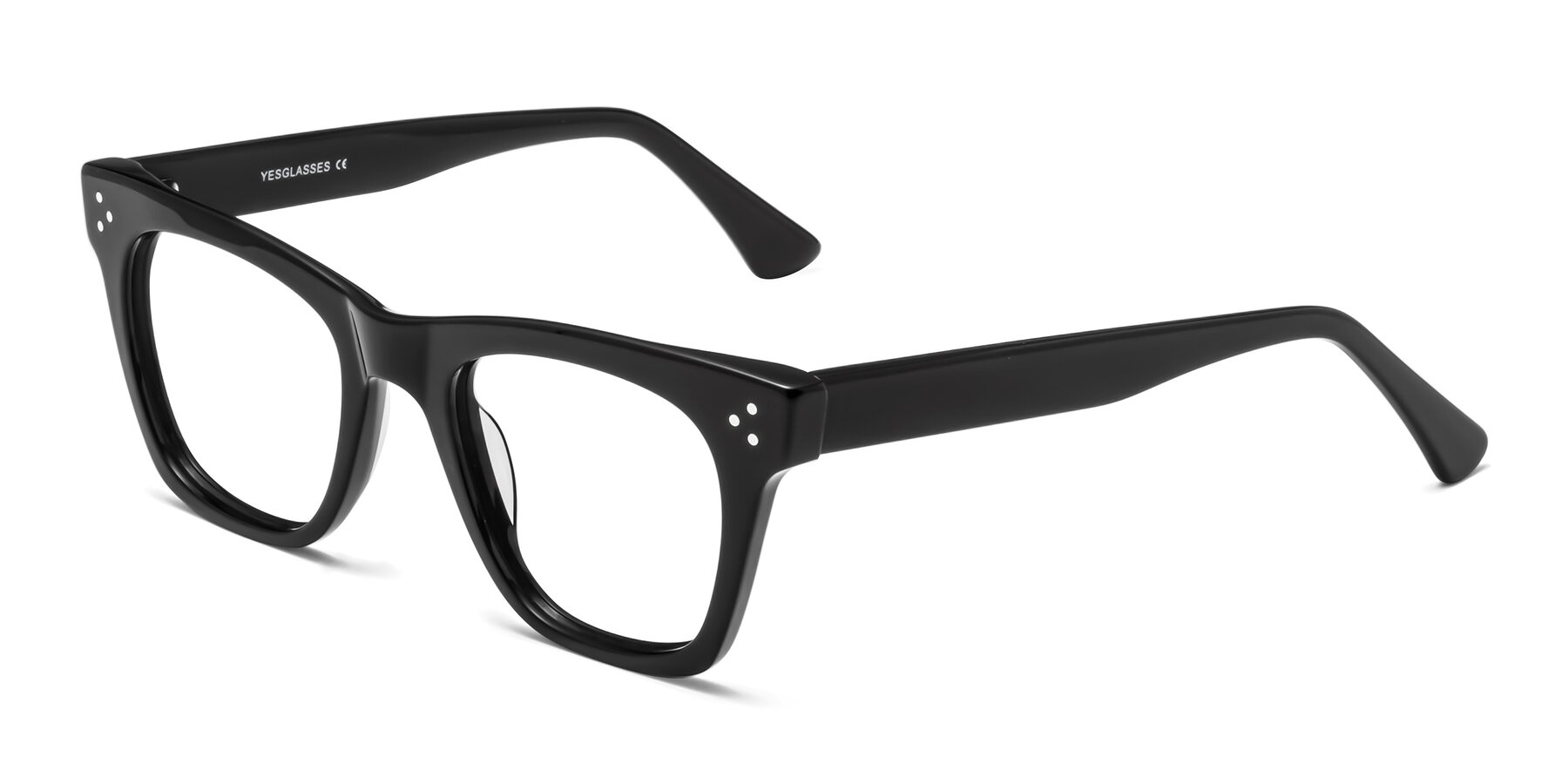 Angle of Soza in Black with Clear Eyeglass Lenses